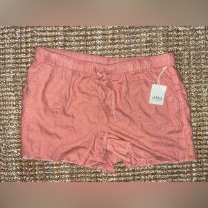a.n.a Women's NWT Coral Linen Elastic Waistband Shorts XL